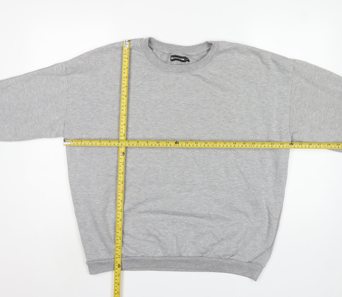 PrettyLittleThing Women Grey M Pullover Crew Neck Sweatshirt