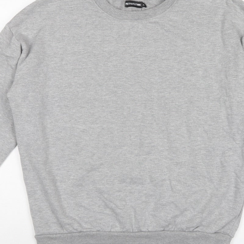 PrettyLittleThing Women Grey M Pullover Crew Neck Sweatshirt