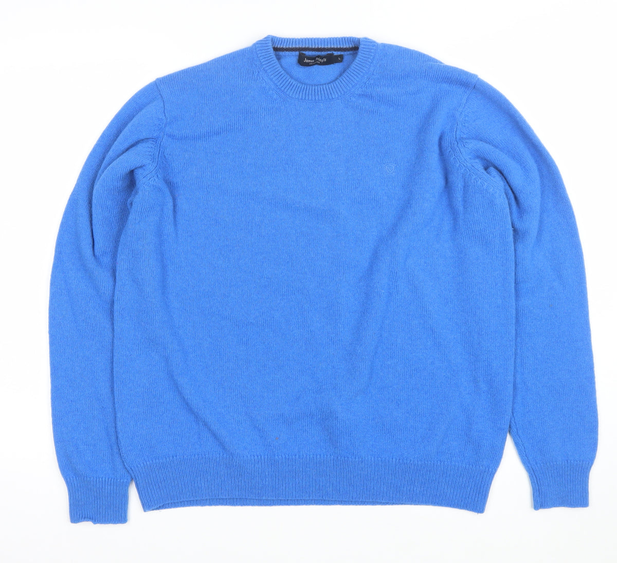 James Pringle Men's Blue L Crew Neck Knit Logo Pullover Jumper