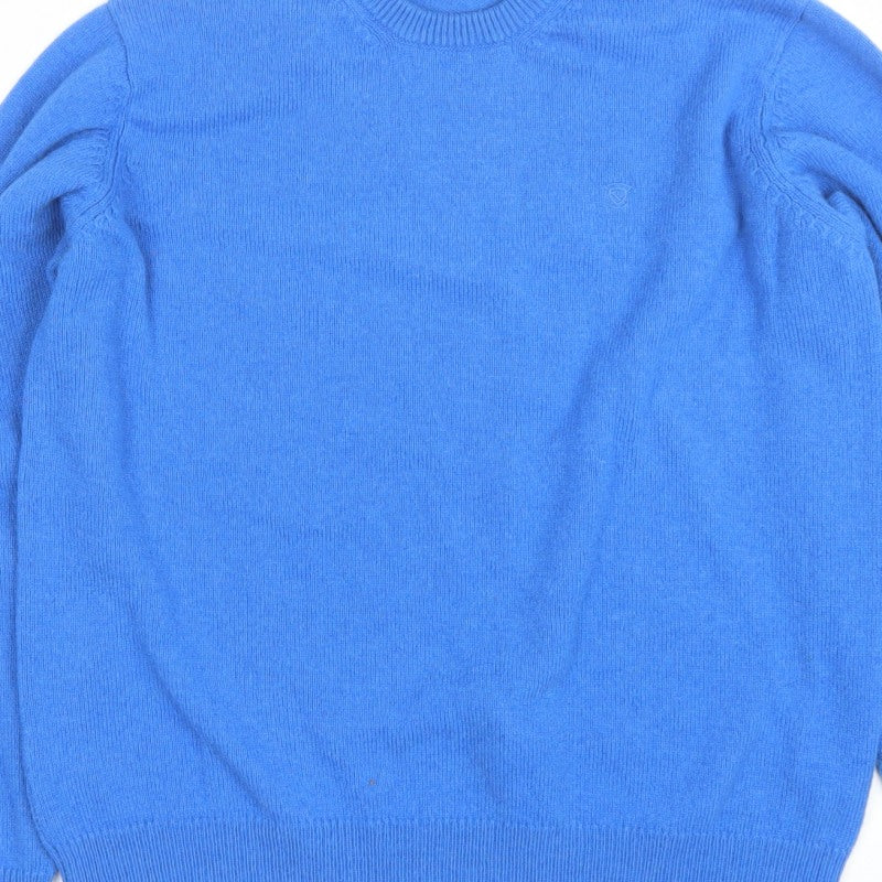 James Pringle Men's Blue L Crew Neck Knit Logo Pullover Jumper