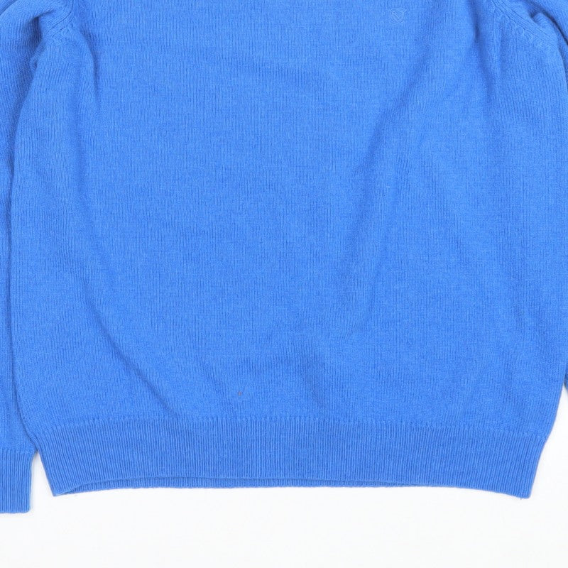 James Pringle Men's Blue L Crew Neck Knit Logo Pullover Jumper