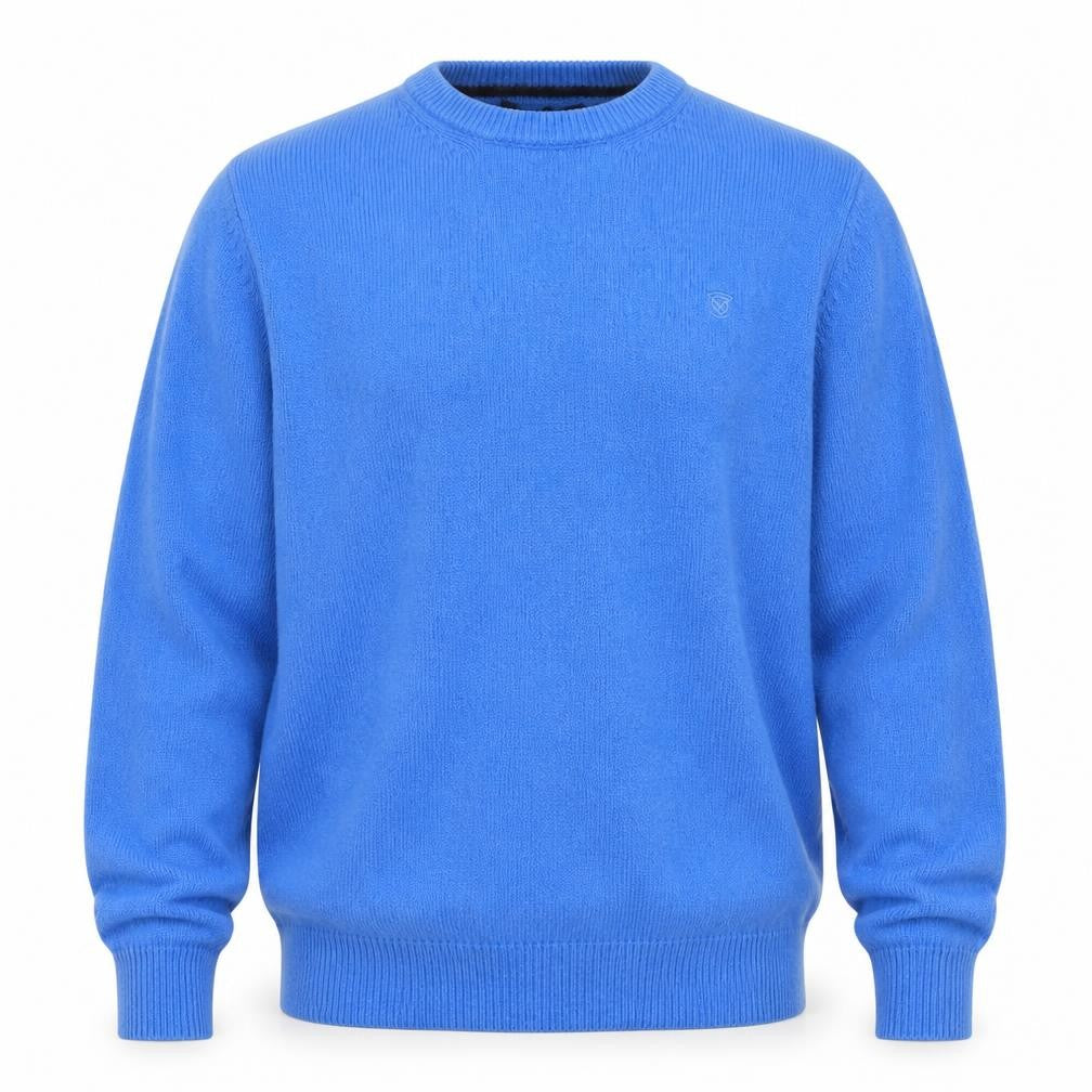 James Pringle Men's Blue L Crew Neck Knit Logo Pullover Jumper