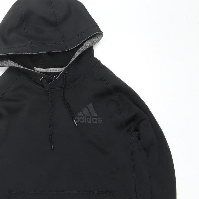 Adidas Men’s Black L Pullover Hoodie Logo Pocket Sports