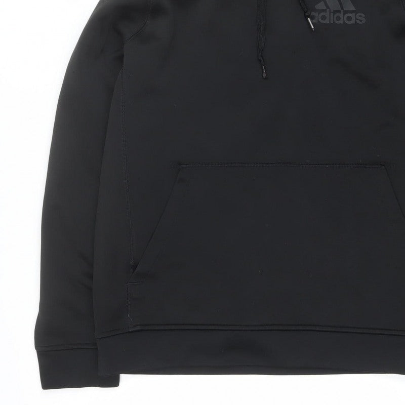 Adidas Men’s Black L Pullover Hoodie Logo Pocket Sports
