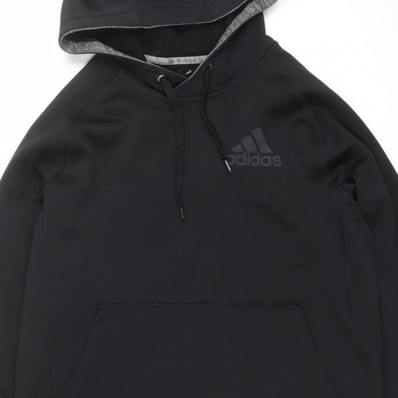 Adidas Men’s Black L Pullover Hoodie Logo Pocket Sports