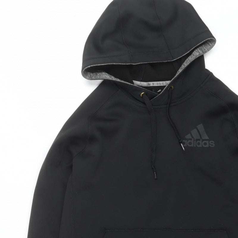 Adidas Men’s Black L Pullover Hoodie Logo Pocket Sports