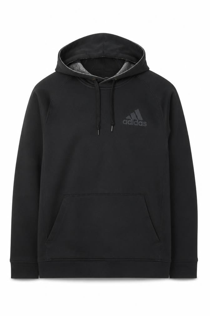 Adidas Men’s Black L Pullover Hoodie Logo Pocket Sports