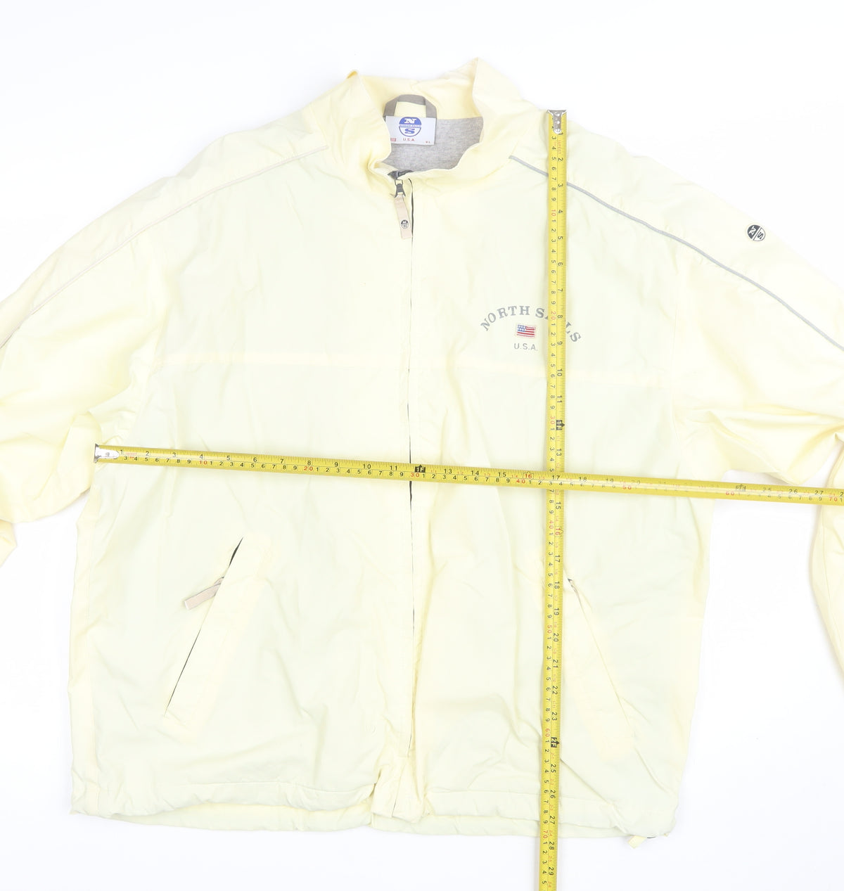 North Sails Men’s Yellow XL Windbreaker Full Zip Nautical Jacket