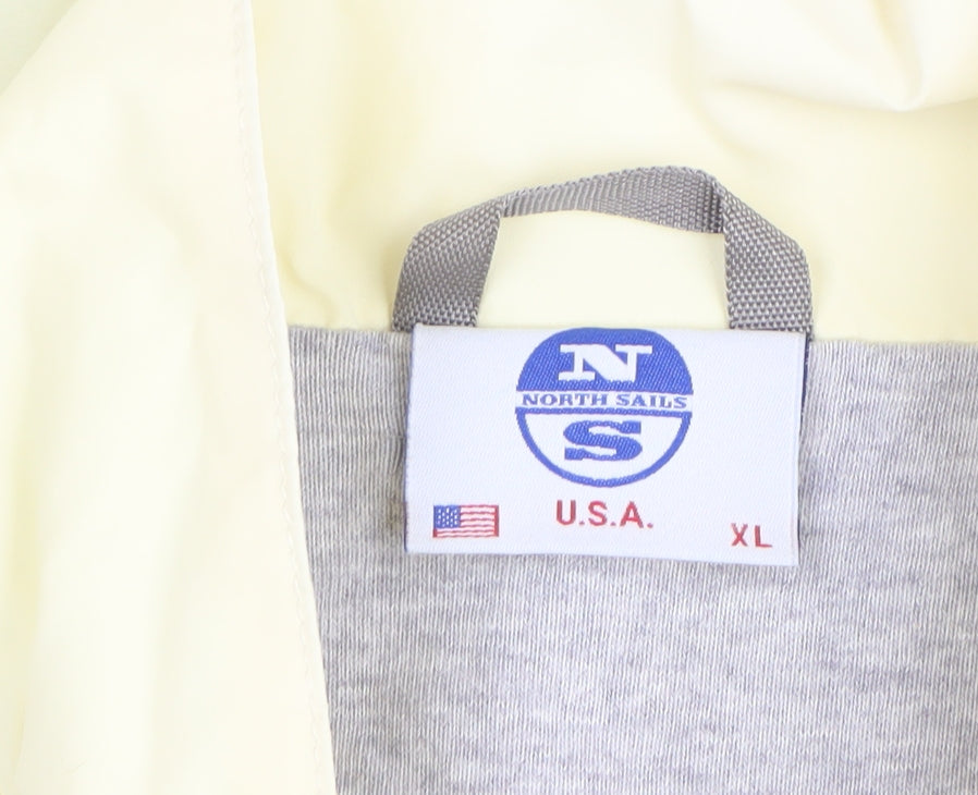 North Sails Men’s Yellow XL Windbreaker Full Zip Nautical Jacket