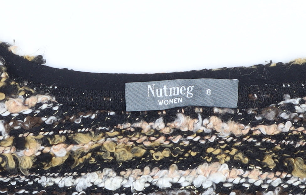 Nutmeg Women Multicoloured Stripe Chunky Knit Jumper UK 8