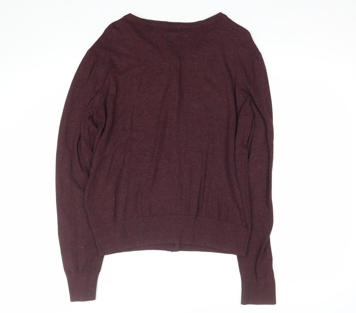H&M Basic Women's Brown M Button Crew Neck Knit Cardigan