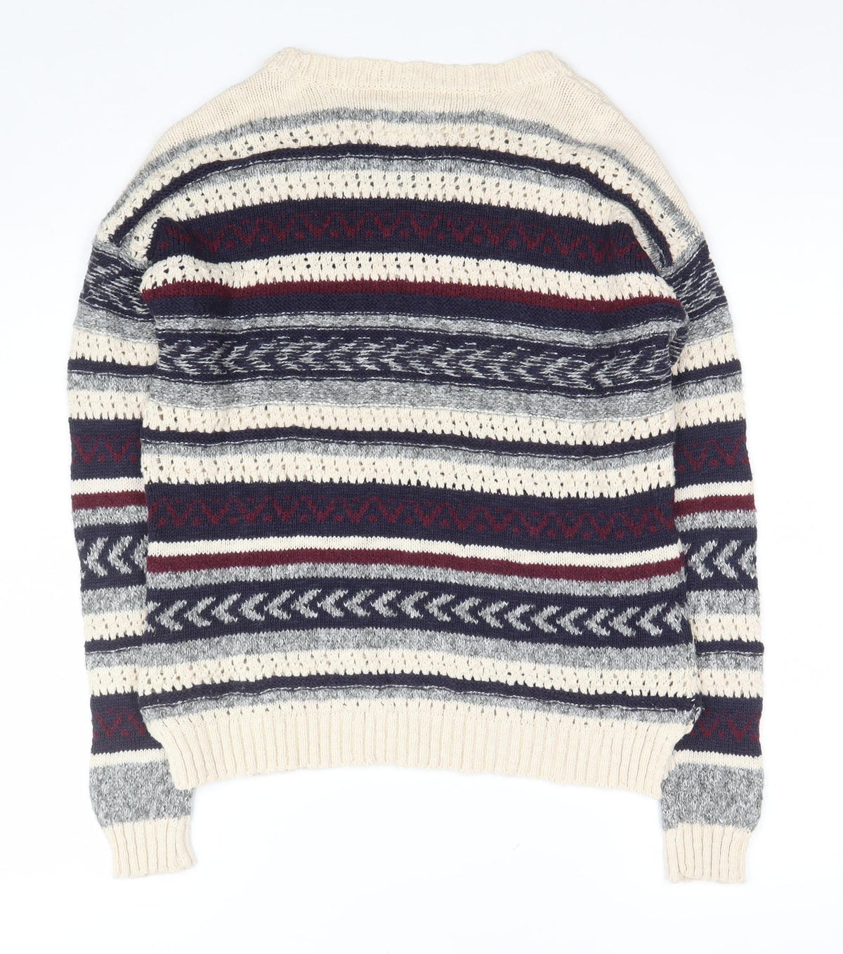 Springfield Women Multicoloured M Striped Crew Neck Knit Jumper