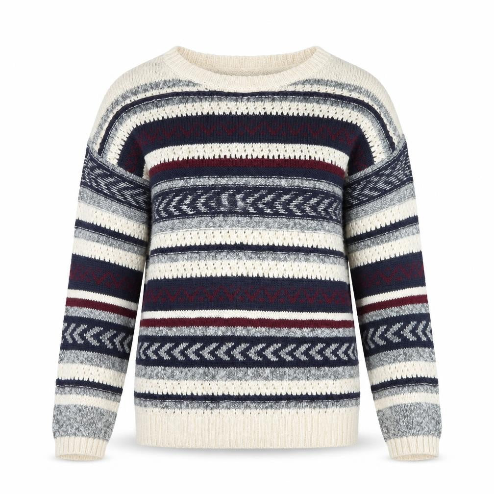 Springfield Women Multicoloured M Striped Crew Neck Knit Jumper