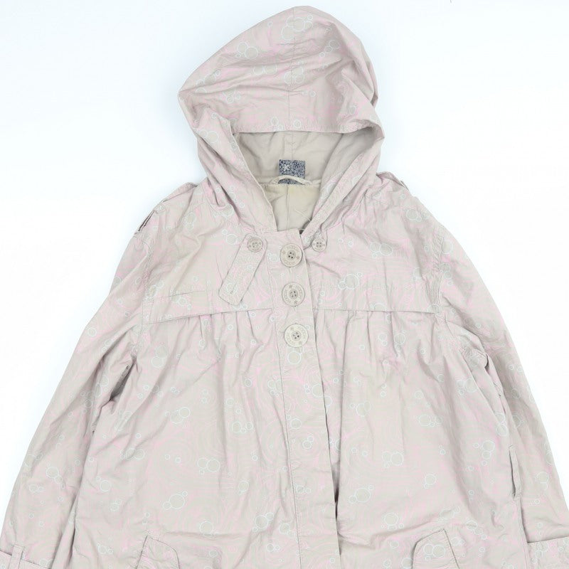 Hooch Teens Pink Size 14 Hooded Long Rain Coat Geometric