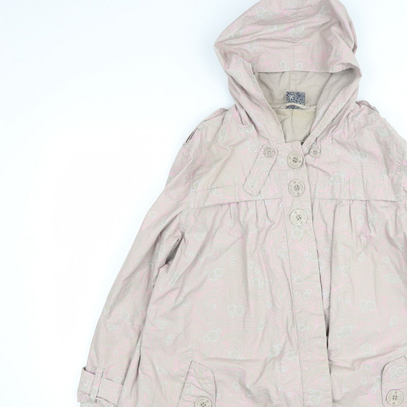 Hooch Teens Pink Size 14 Hooded Long Rain Coat Geometric