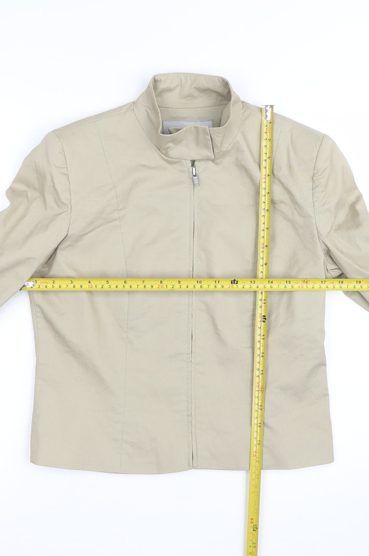 Warehouse Women’s Beige UK 12 Basic Zip Jacket Lined