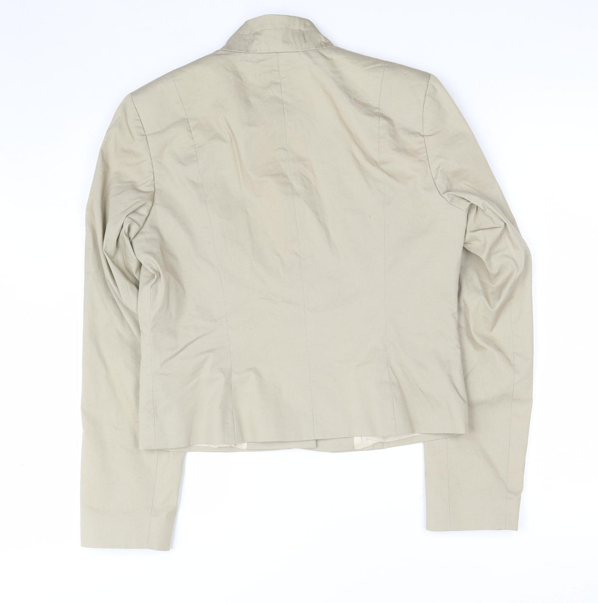 Warehouse Women’s Beige UK 12 Basic Zip Jacket Lined