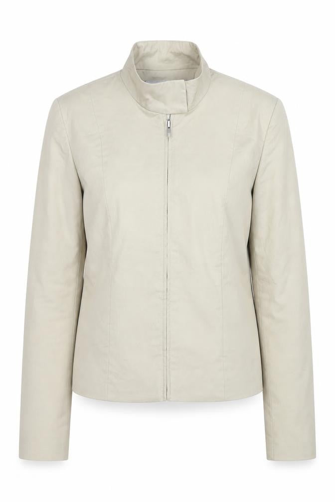 Warehouse Women’s Beige UK 12 Basic Zip Jacket Lined