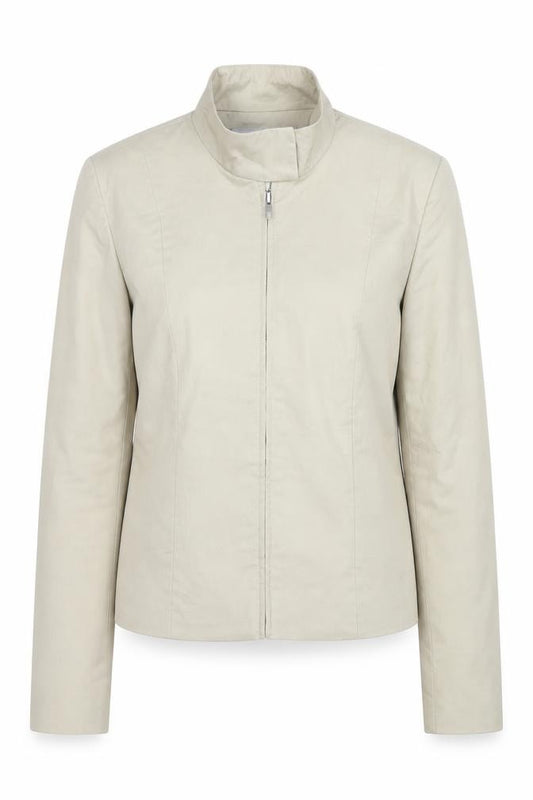 Warehouse Women’s Beige UK 12 Basic Zip Jacket Lined