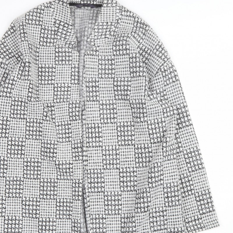 Marks and Spencer Womens Grey UK 16 Houndstooth Long Open Coatigan
