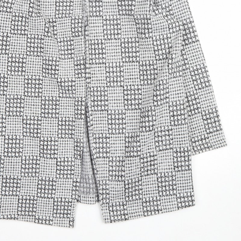 Marks and Spencer Womens Grey UK 16 Houndstooth Long Open Coatigan