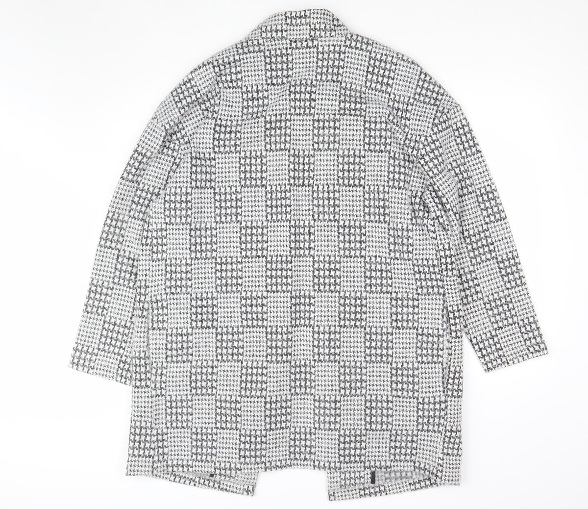 Marks and Spencer Womens Grey UK 16 Houndstooth Long Open Coatigan
