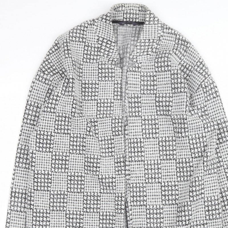 Marks and Spencer Womens Grey UK 16 Houndstooth Long Open Coatigan