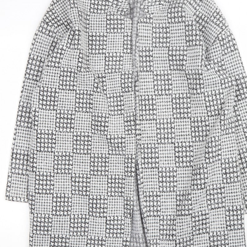 Marks and Spencer Womens Grey UK 16 Houndstooth Long Open Coatigan