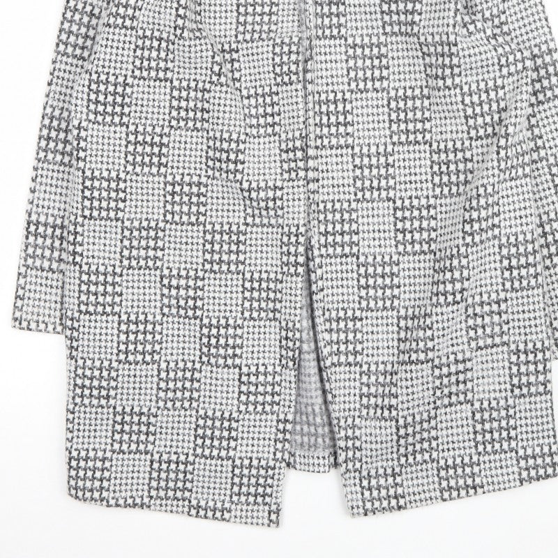 Marks and Spencer Womens Grey UK 16 Houndstooth Long Open Coatigan