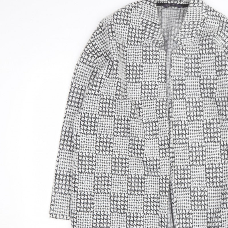 Marks and Spencer Womens Grey UK 16 Houndstooth Long Open Coatigan
