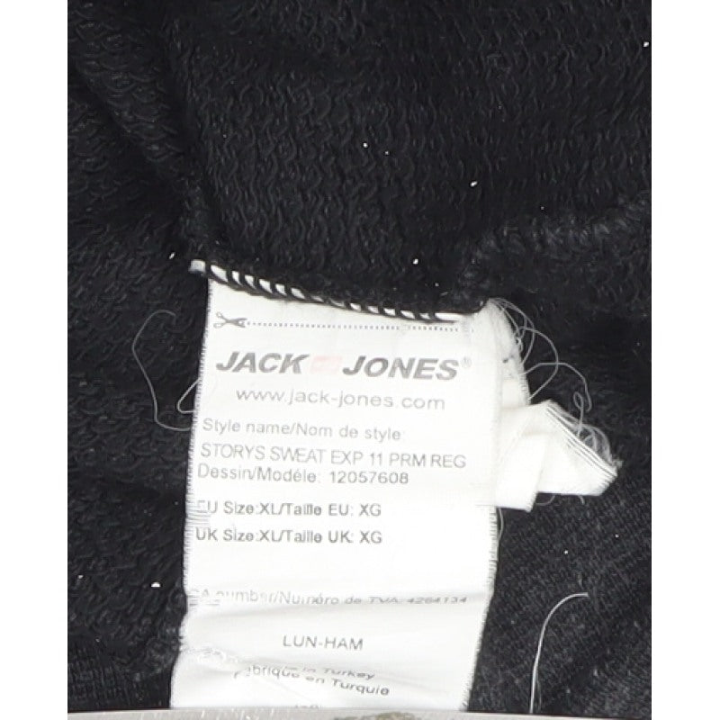 Jack & Jones Premium Men’s Black XL Pullover Graphic City Sweatshirt