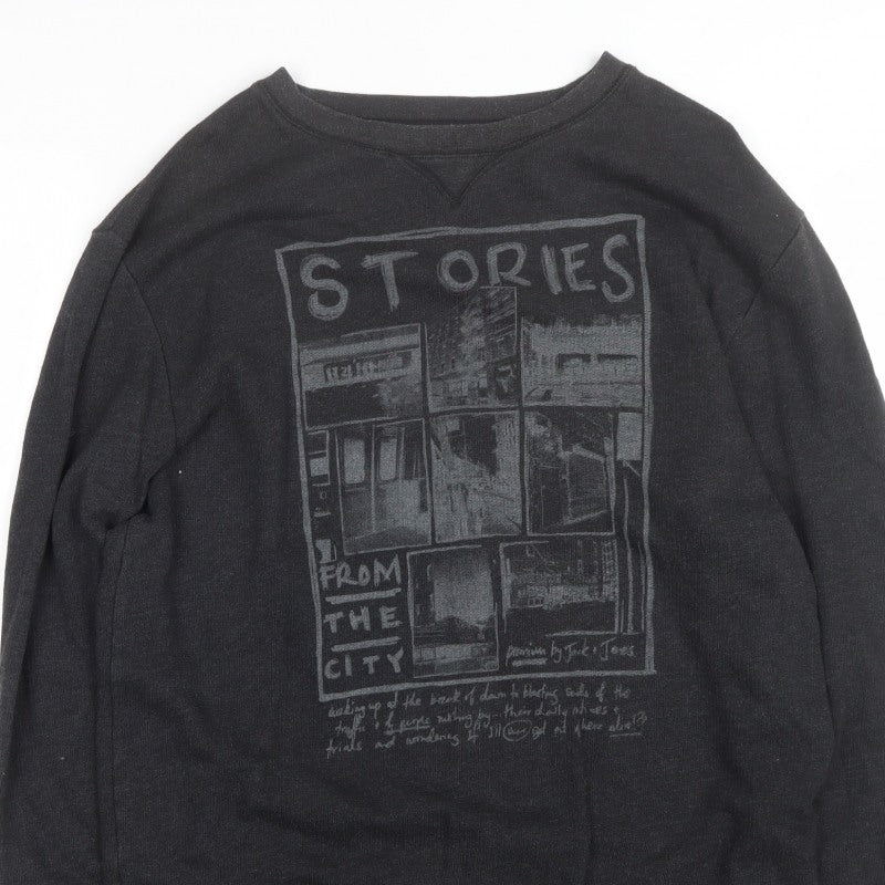 Jack & Jones Premium Men’s Black XL Pullover Graphic City Sweatshirt