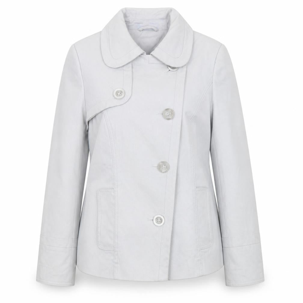 F&F Women’s White UK 16 Button Front Mid-Length Collared Coat