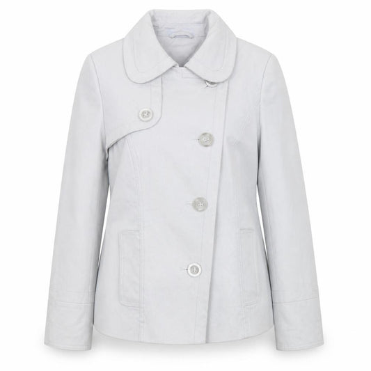 F&F Women’s White UK 16 Button Front Mid-Length Collared Coat