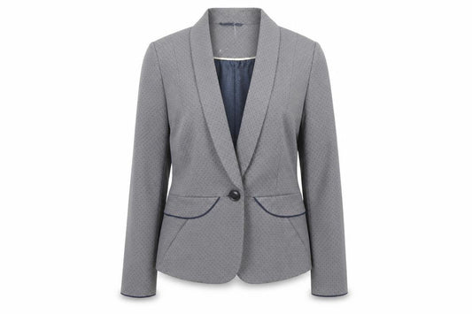 Next Women Grey UK 14 Tailored Shawl Lapel Lined Blazer Jacket