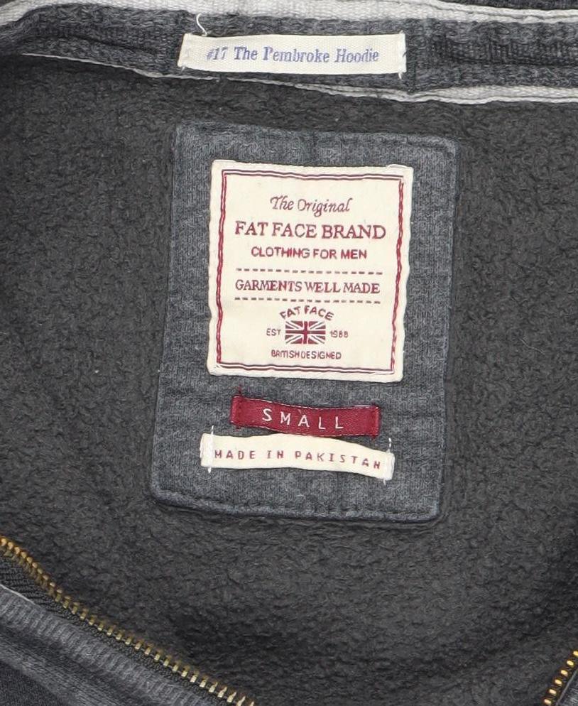 Fat Face Men’s Grey Small Pembroke Full Zip Hooded Fleece Jacket