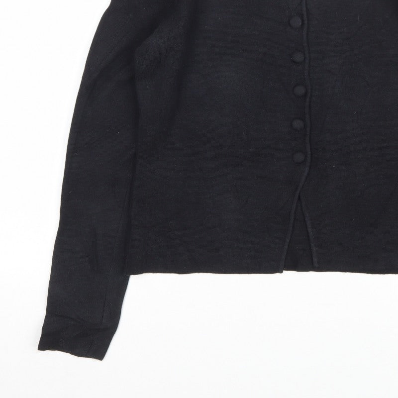 Marks and Spencer Women’s Black M Button Knit Cardigan Crew Neck