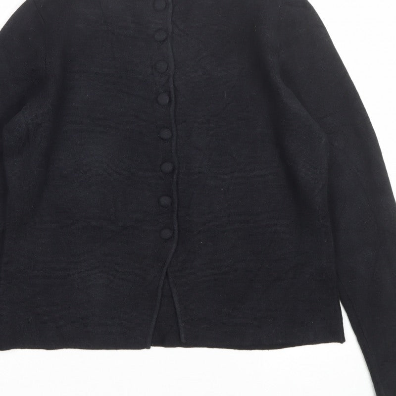 Marks and Spencer Women’s Black M Button Knit Cardigan Crew Neck