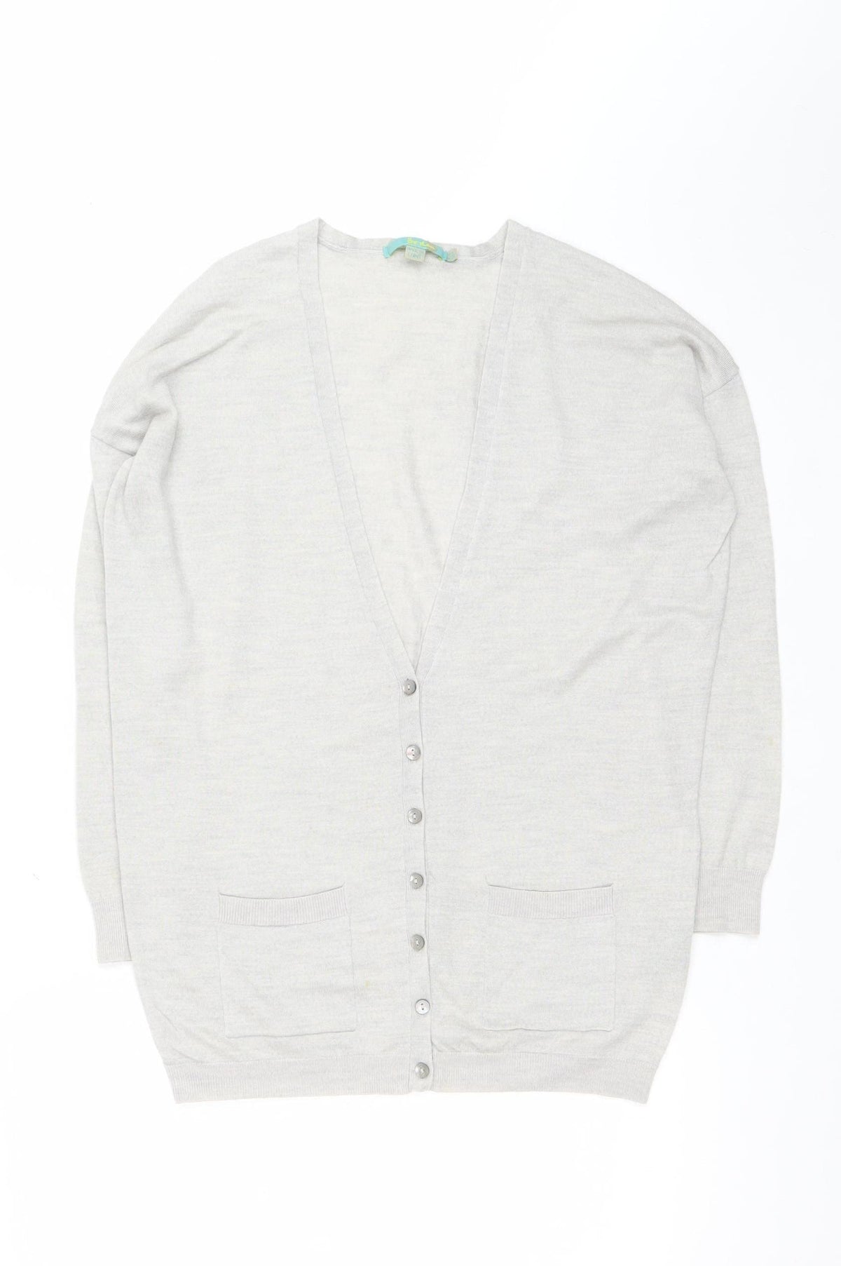 Boden Women Grey Size 12 V-Neck Button Pocket Cardigan