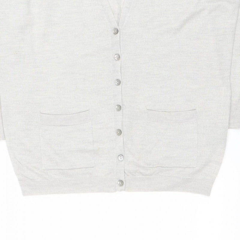 Boden Women Grey Size 12 V-Neck Button Pocket Cardigan