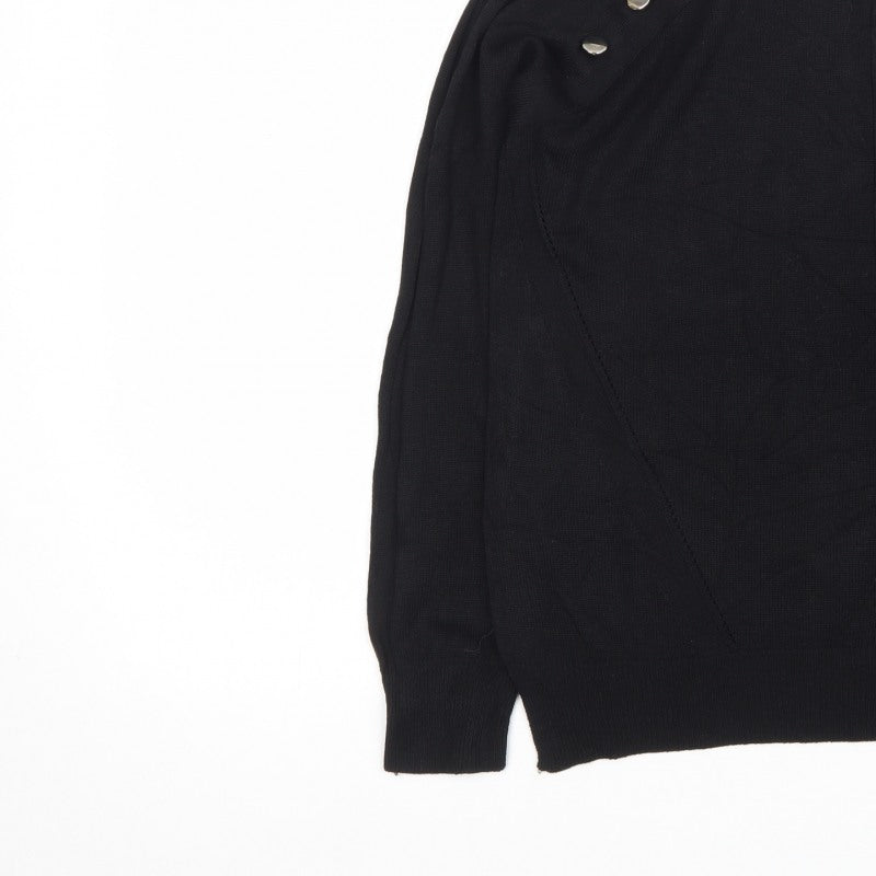 Select Women Black UK 8 Studded Raglan Knit Jumper