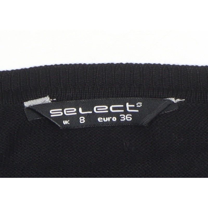 Select Women Black UK 8 Studded Raglan Knit Jumper