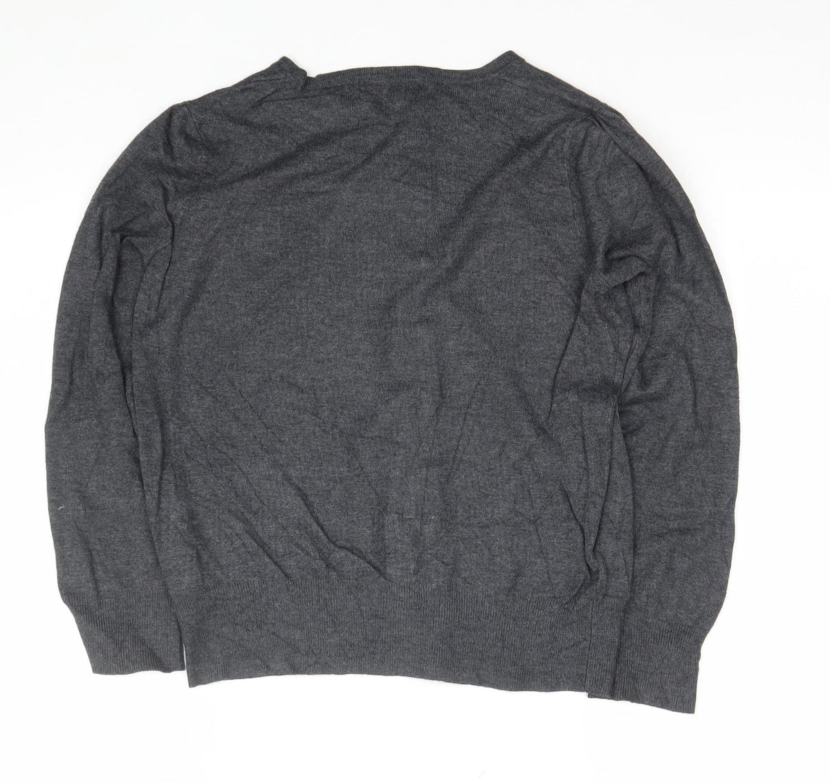 Marks and Spencer Women Grey UK 12 Round Neck Button Cardigan