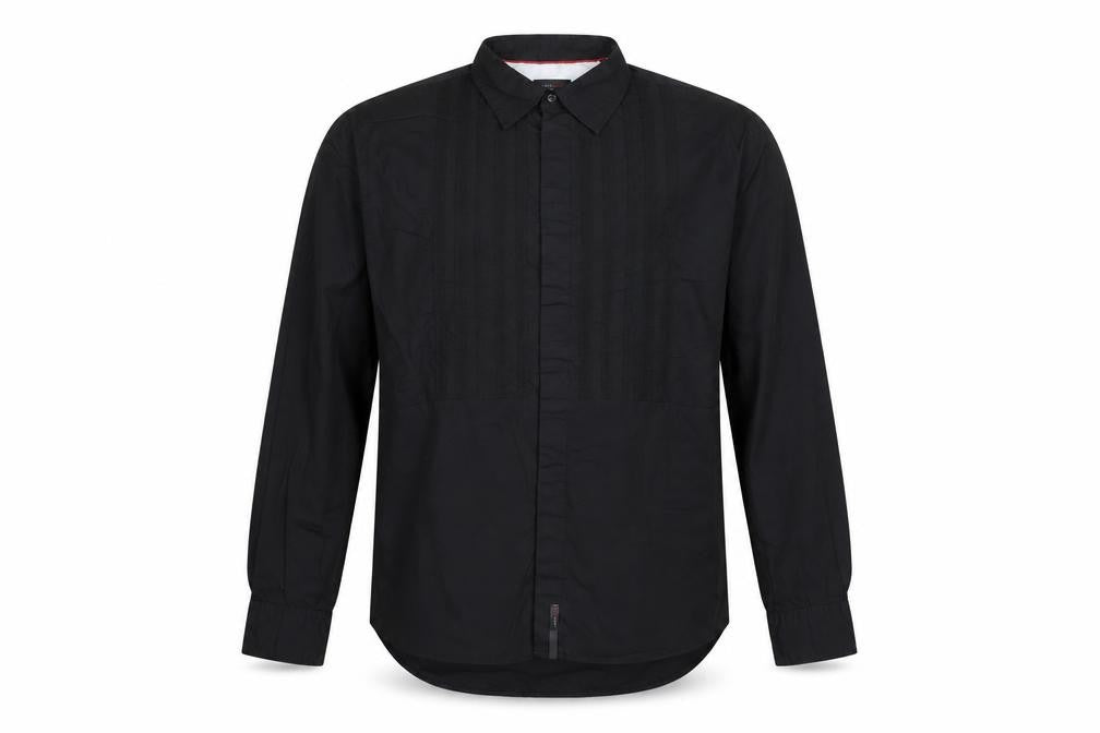 Jeff & Co Men’s Black M Long Sleeve Pleated Front Button-Up Shirt