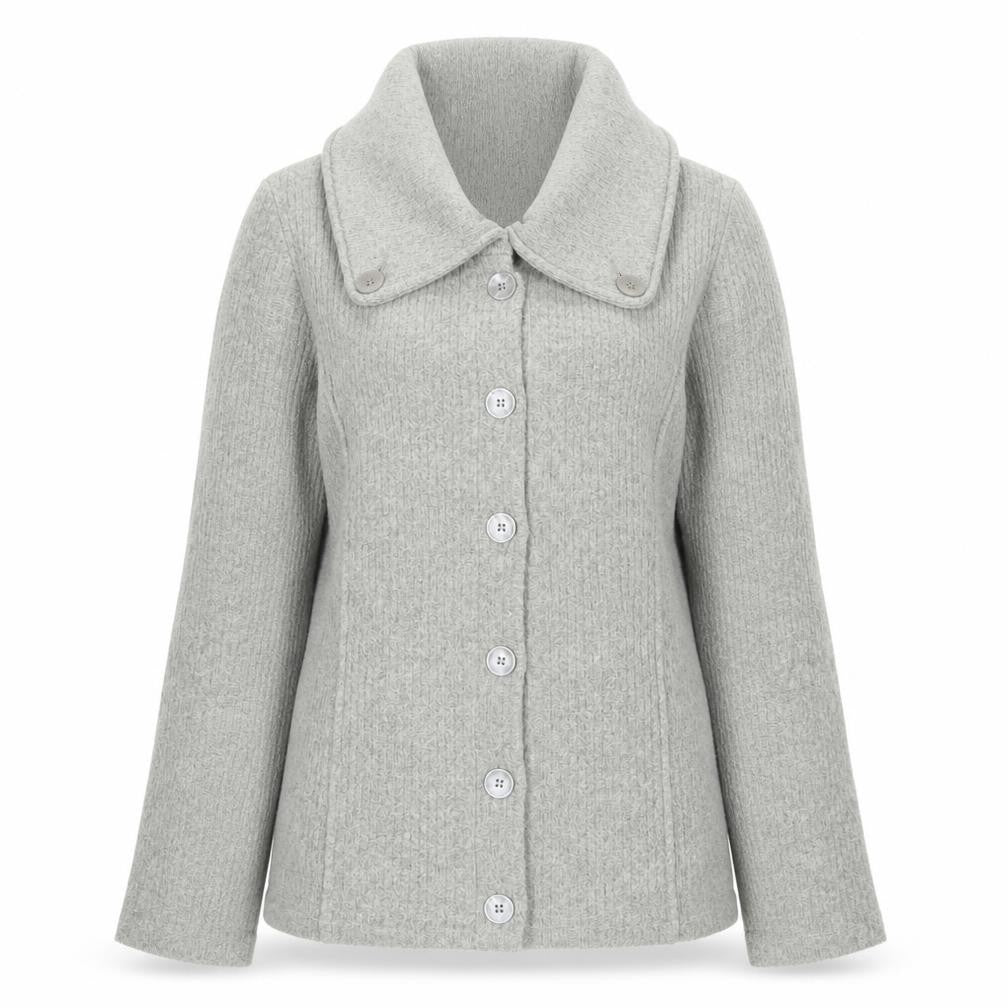 Per Una Women Grey M Knit Button Coatigan Collared Jacket