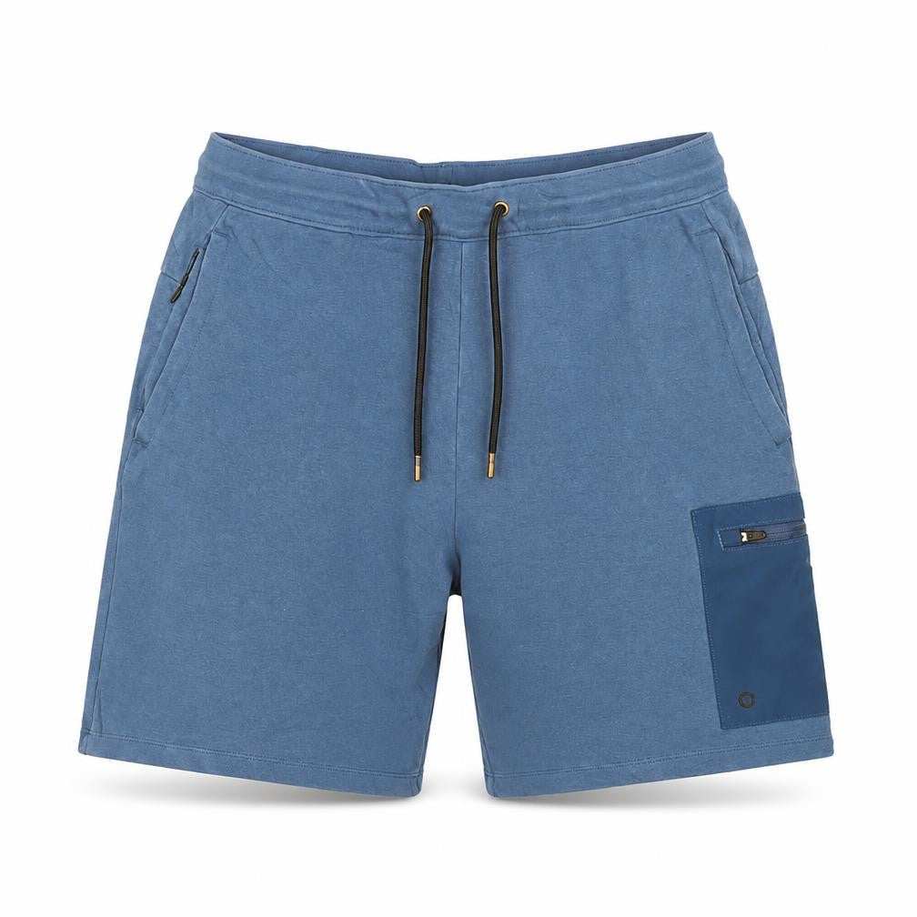 Goodmove Men’s Blue M Sweat Shorts Drawstring Zip Pocket