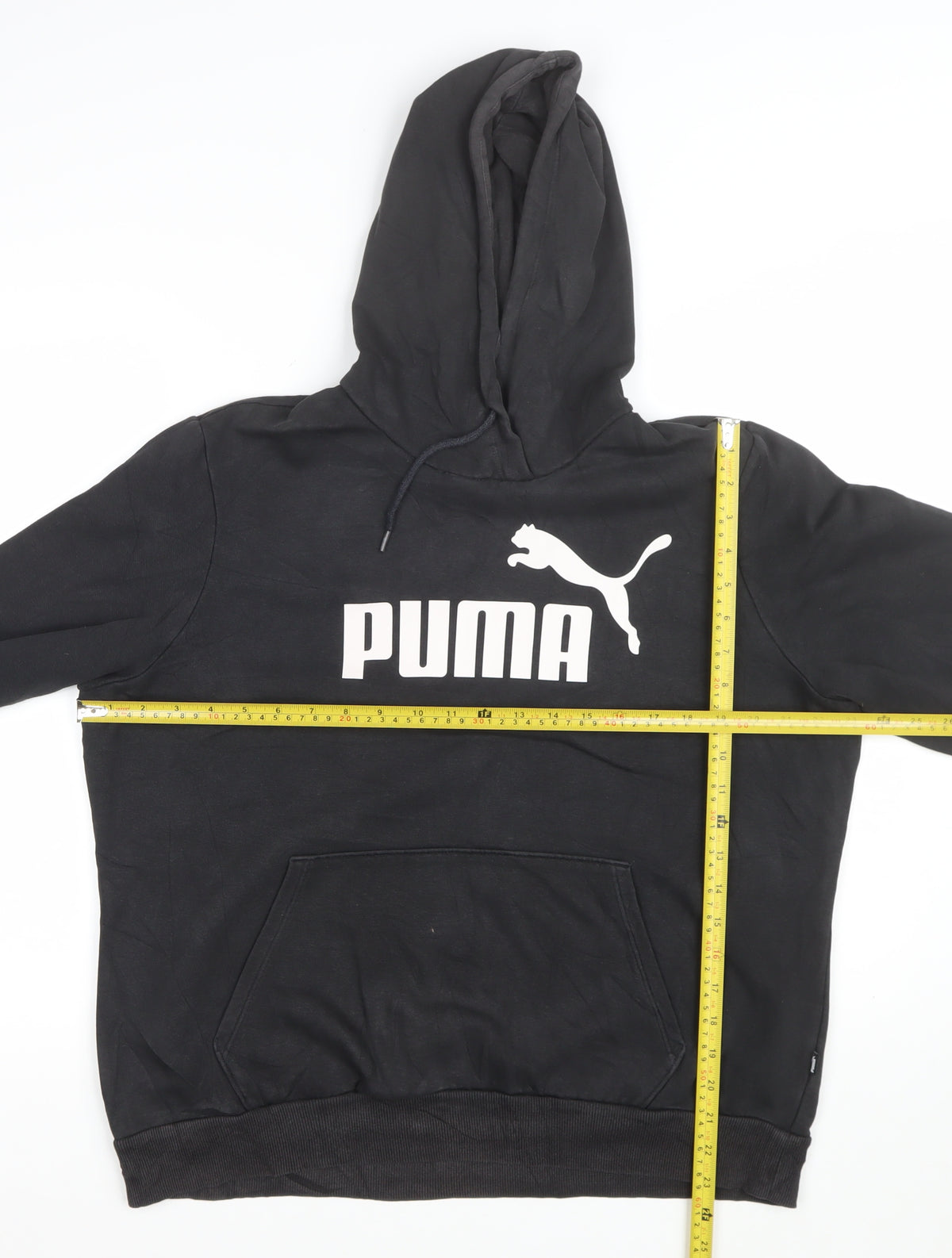 Puma Men’s Black XL Pullover Hoodie Logo Graphic Print Kangaroo Pocket