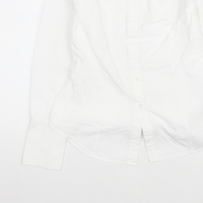 Marks and Spencer Women White Size 8 Collared Buckle Back Shirt