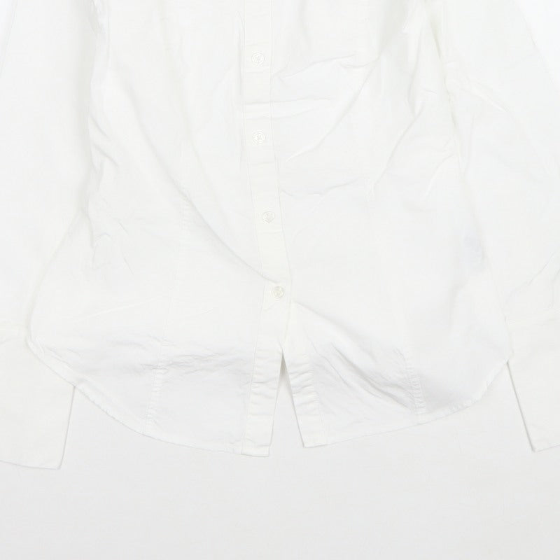 Marks and Spencer Women White Size 8 Collared Buckle Back Shirt