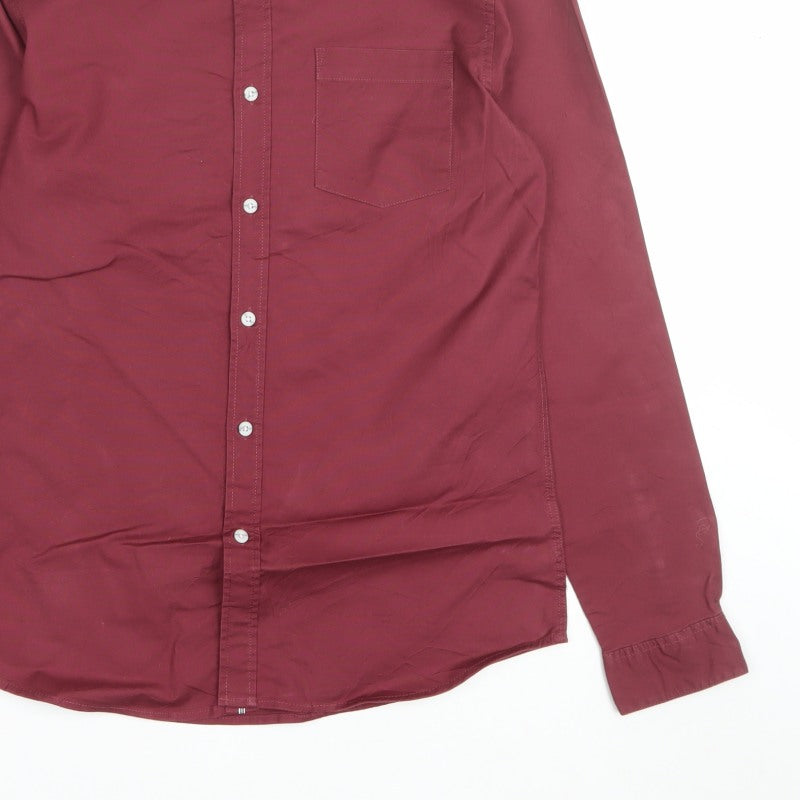 Topman Men’s Red L Long Sleeve Button-Down Casual Shirt